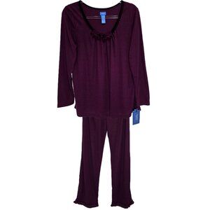 1362 Simply Vera Vera Wang NWT 2 Pc Long Sleeve PJ Set Sz.M Womens
